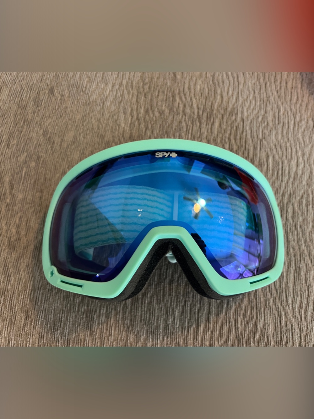 SPY Mint Green Frame Blue Mirrored Snow Goggles